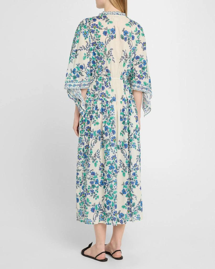 Shoshanna Tie-Sleeve Button-Front Midi Dress 3