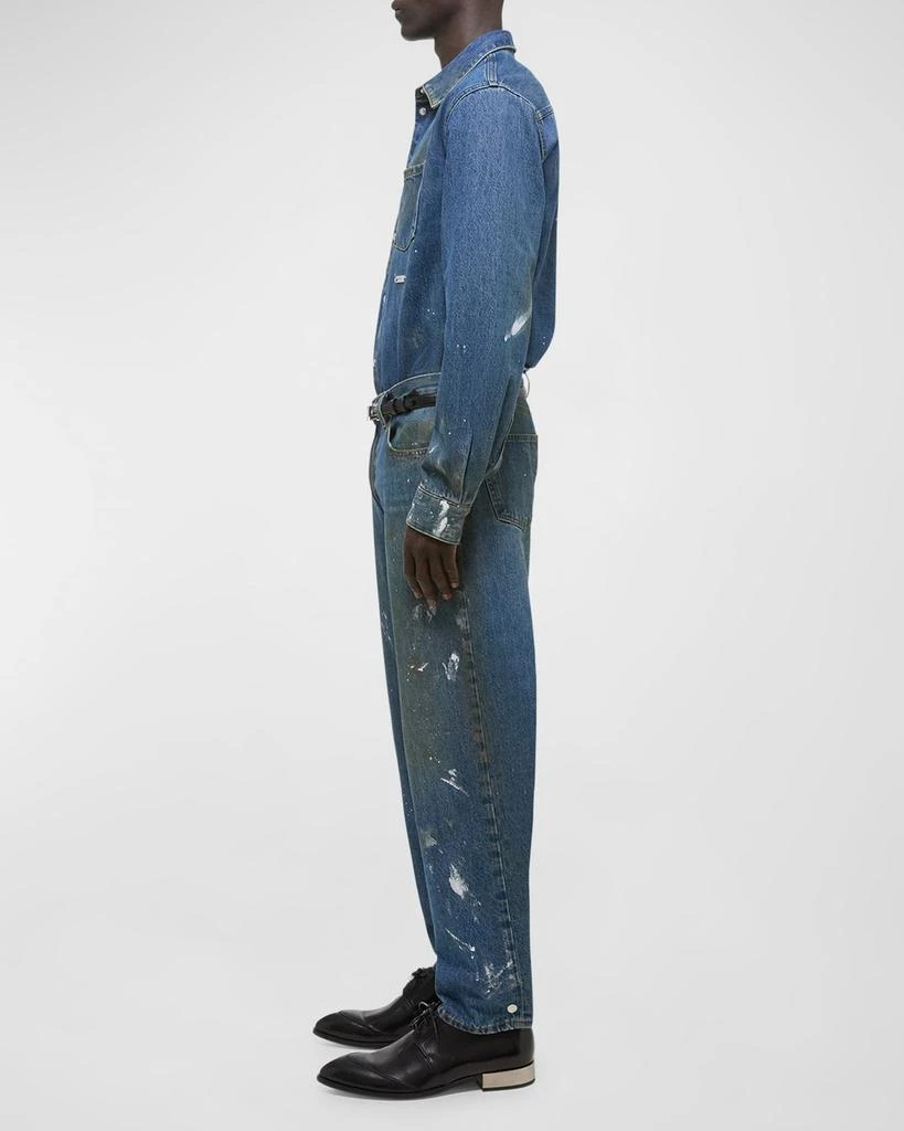 Helmut Lang Men's Adjustable Paint-Splatter Jeans 6