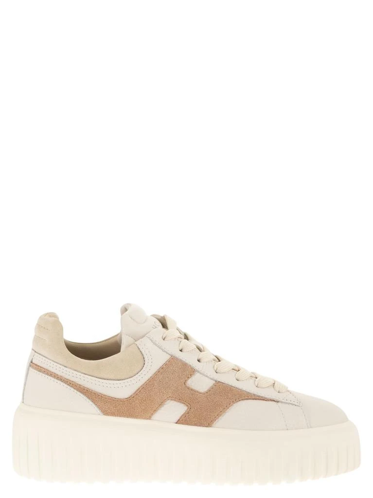 hogan H-STRIPES Leather and Suede Trainers with Extra-Light Sole