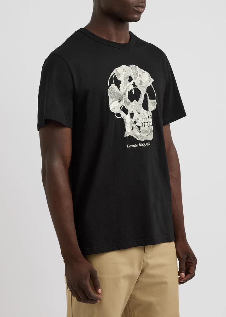 Alexander McQueen Skull-embroidered cotton T-shirt 2