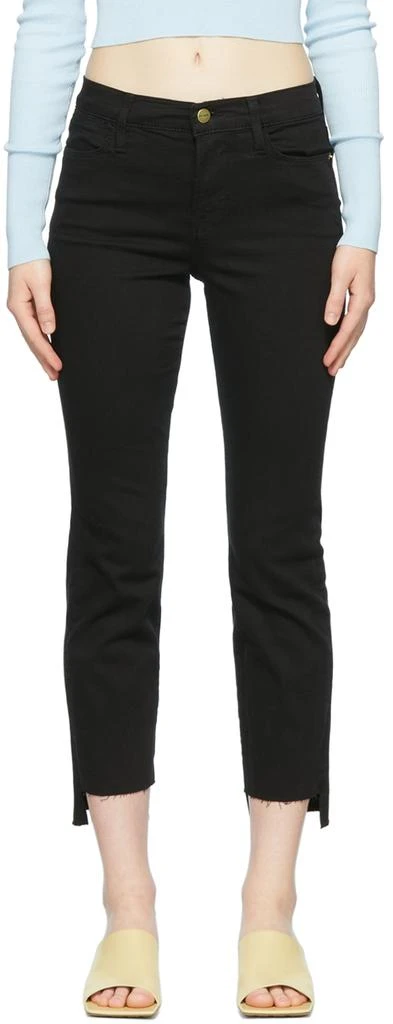 FRAME Black 'Le High Straight' Jeans 1