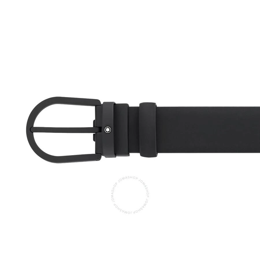 MontBlanc Montblanc Black Leather Horseshoe Buckle Belt 2