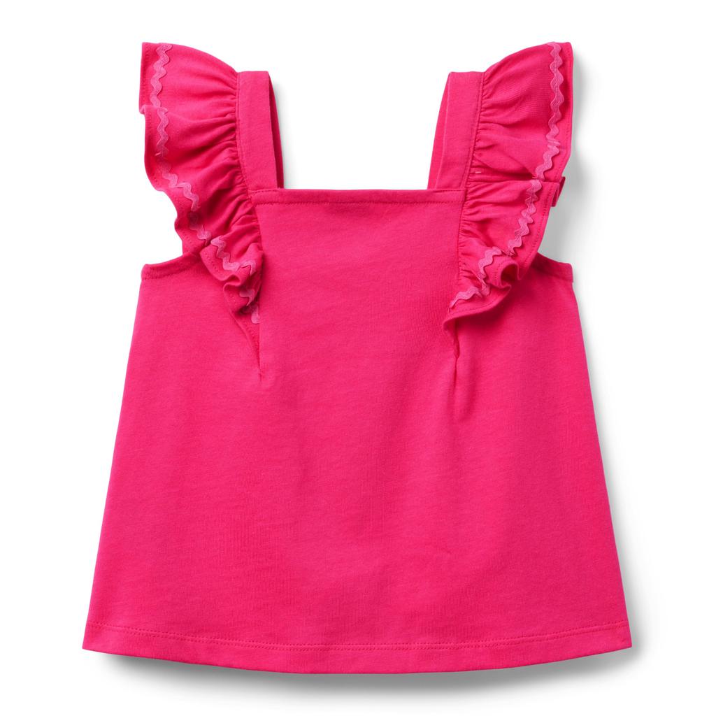 Janie and Jack Girls Pink Ricrac Top (Toddler/Little Kid/Big Kid)