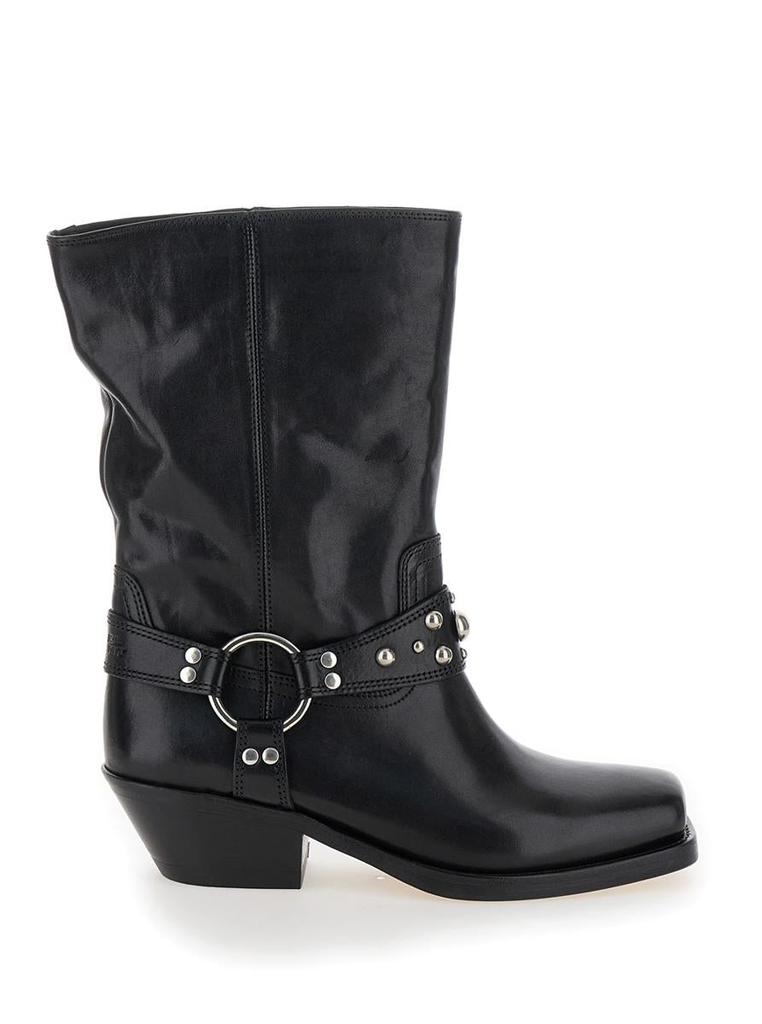 Isabel Marant 'Anyta' Black Ankle Boots With Studs In Leather Woman
