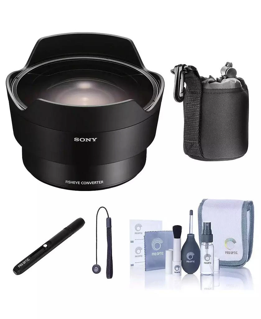 SONY Fisheye Conversion Lens for FE 28mm F2 - Bundle with Lens Pouch, Lens Cleaner, Cleaning Kit, Capleash II