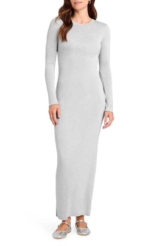 Splendid Maddox Metallic Long Sleeve Knit Maxi Dress 1