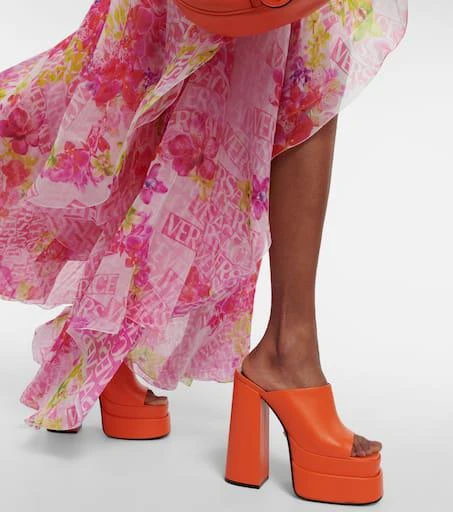 Versace Leather platform mules 4