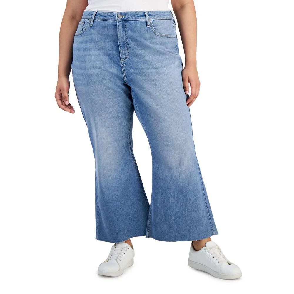 On 34th Trendy Plus Size Kick Flare Cropped Denim Jeans, Created for Macy's 1
