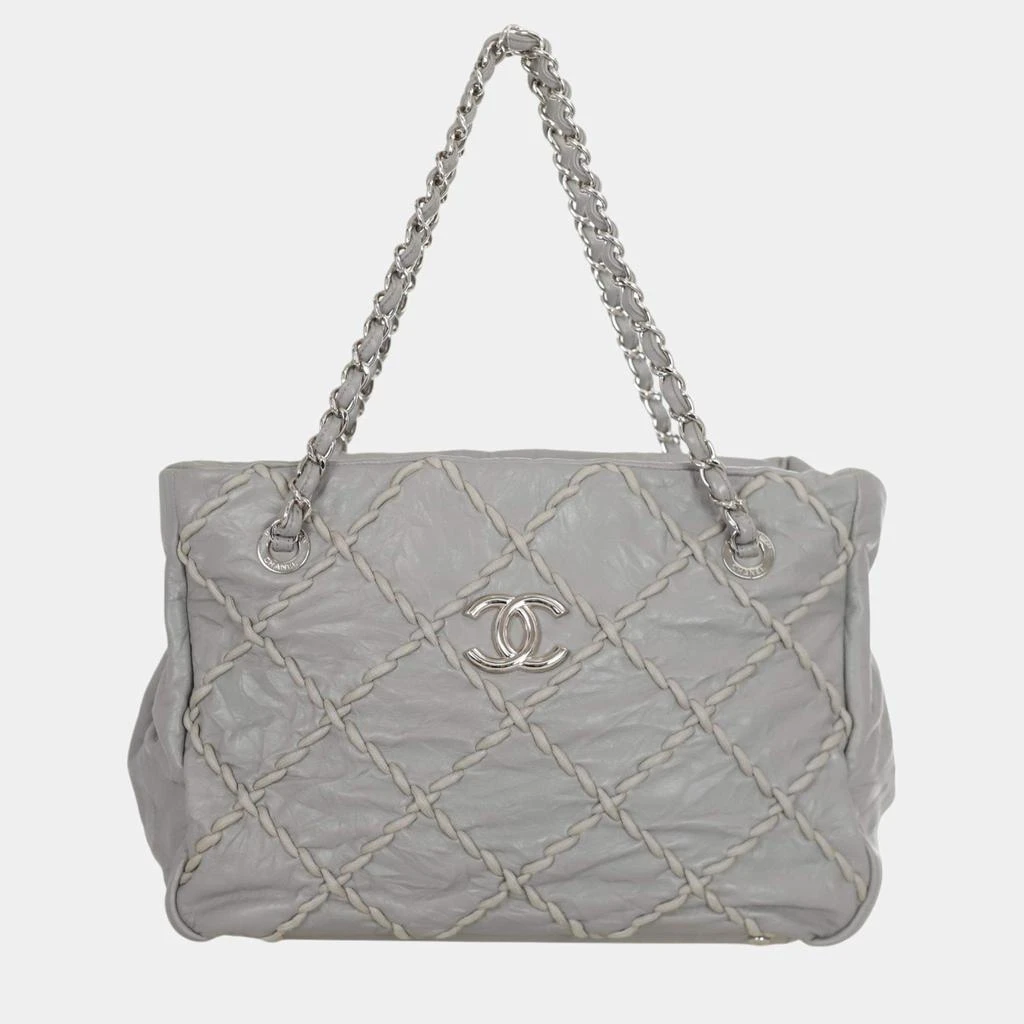 Chanel Chanel Grey Leather Ultra Stitch Shoulder Bag 1