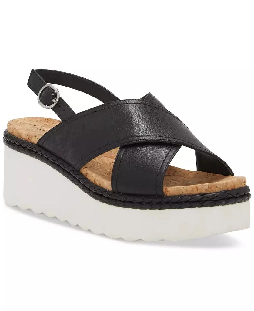 Lucky Brand Women's Pebina Crossband Platform Wedge Sandals 1