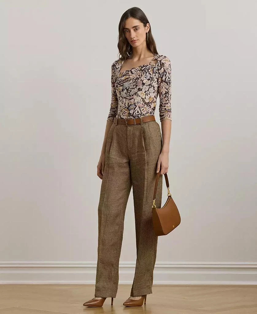 Ralph Lauren Women's Floral Stretch Jersey Asymmetrical Top 5