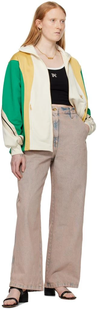 Palm Angels Off-White & Green Monogram Track Jacket 4