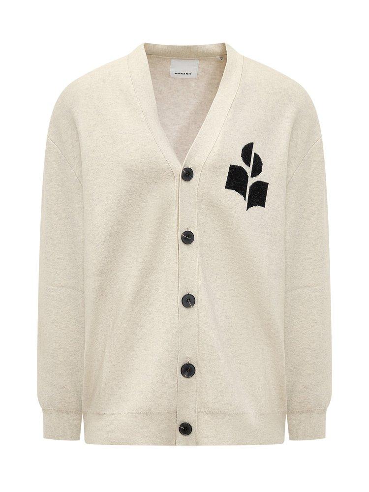 Isabel Marant Isabel Marant Curtis Logo Intarsia Knitted Cardigan