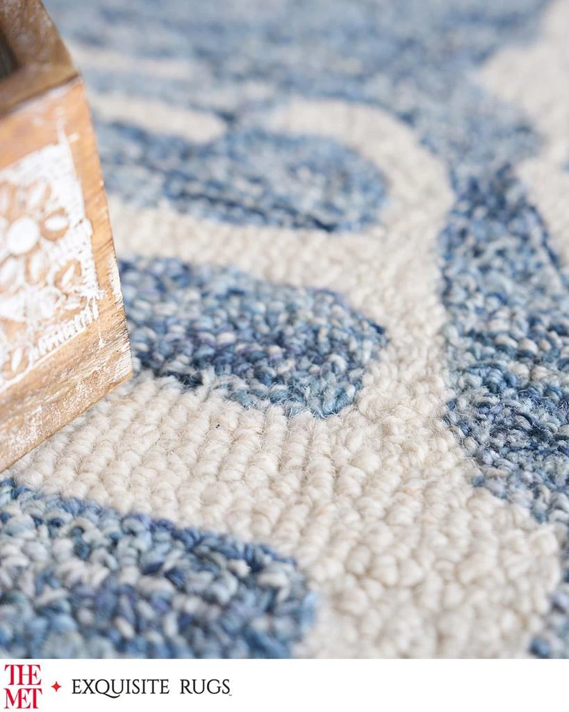 Exquisite Rugs Botanica Hand-Tufted Blue/Ivory Rug, 10' x 14' 5
