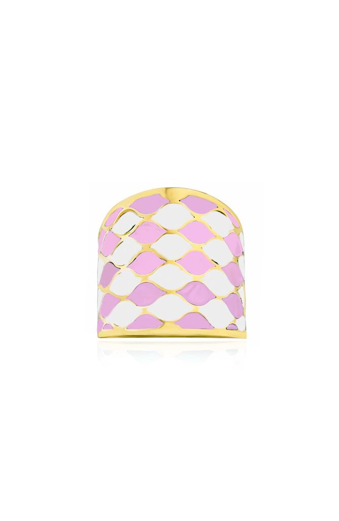 Gabi Rielle French Enamel Statement Ring