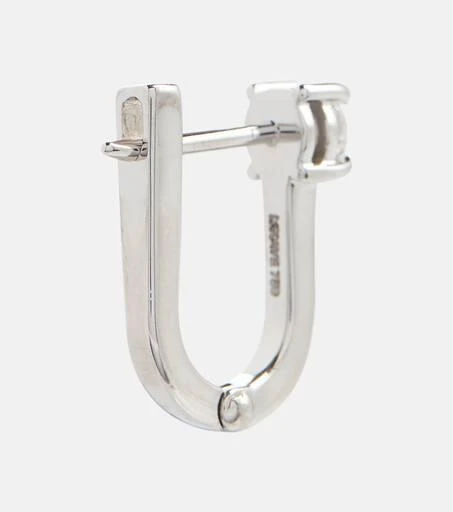 Melissa Kaye Aria U Huggie 18kt white gold hoop earrings with diamonds 5