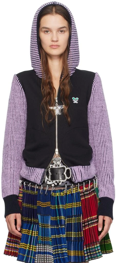 CHOPOVA LOWENA Black & Pink Knotter Zip-Up Hoodie 1
