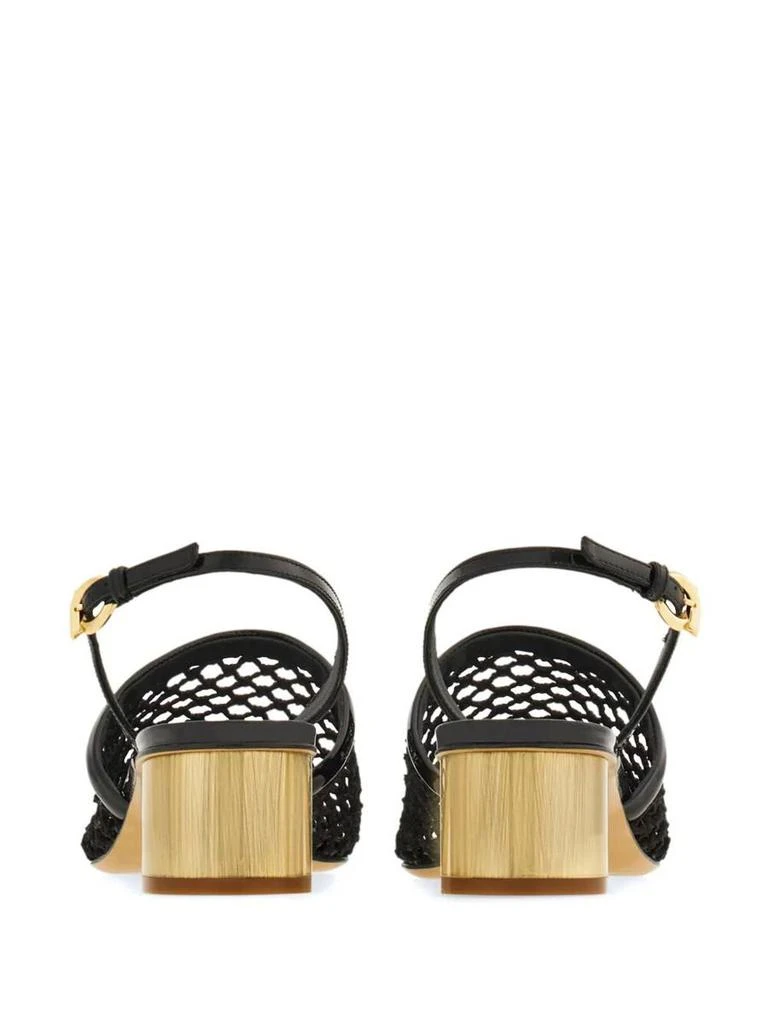 Salvatore Ferragamo Salvatore Ferragamo Kay 40 Mesh And Leather Slingback Shoes 4