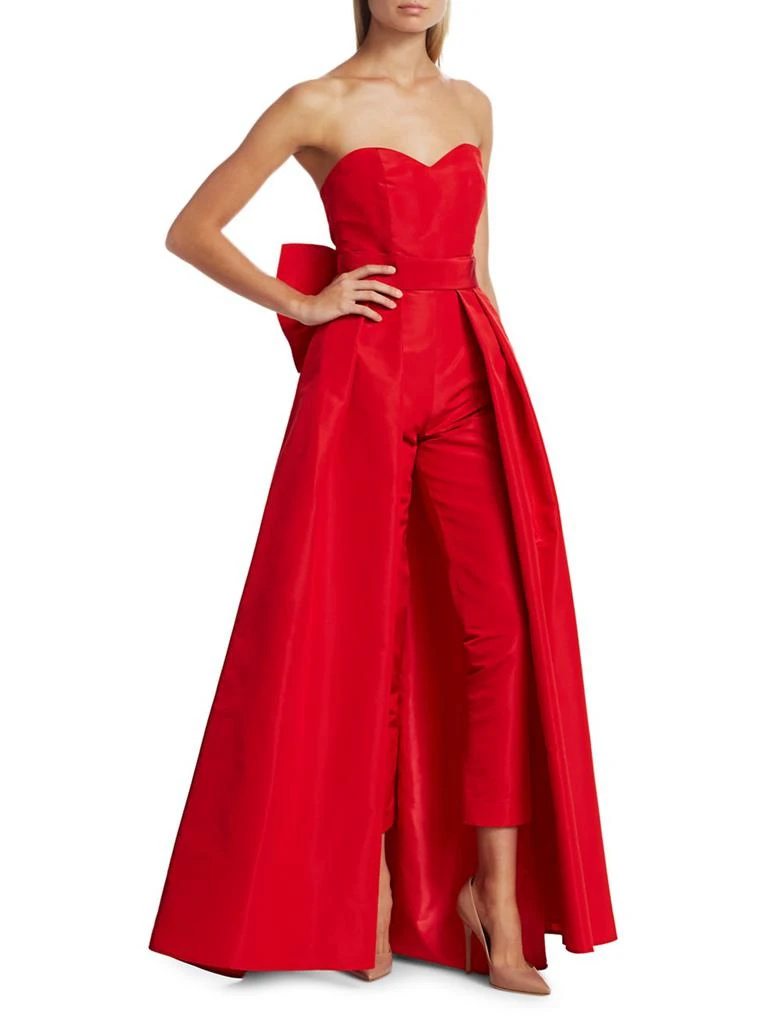 Alexia María Convertible Bow-Embellished Silk Faille Jumpsuit 2