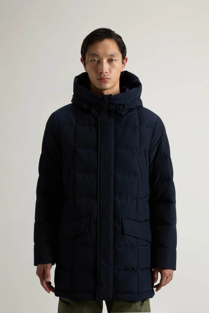 Woolrich Blizzard Parka in Ramar Cloth with Square Quilting - Men - Blue 1