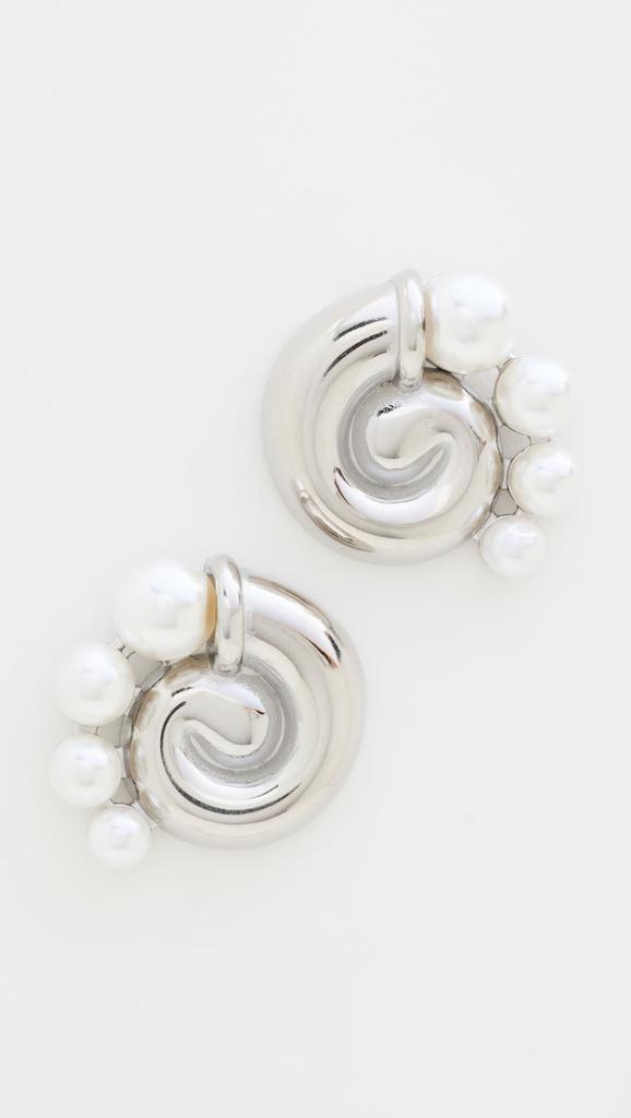 8 Other Reasons Gold Tone Swirl Stud With Faux Pearl