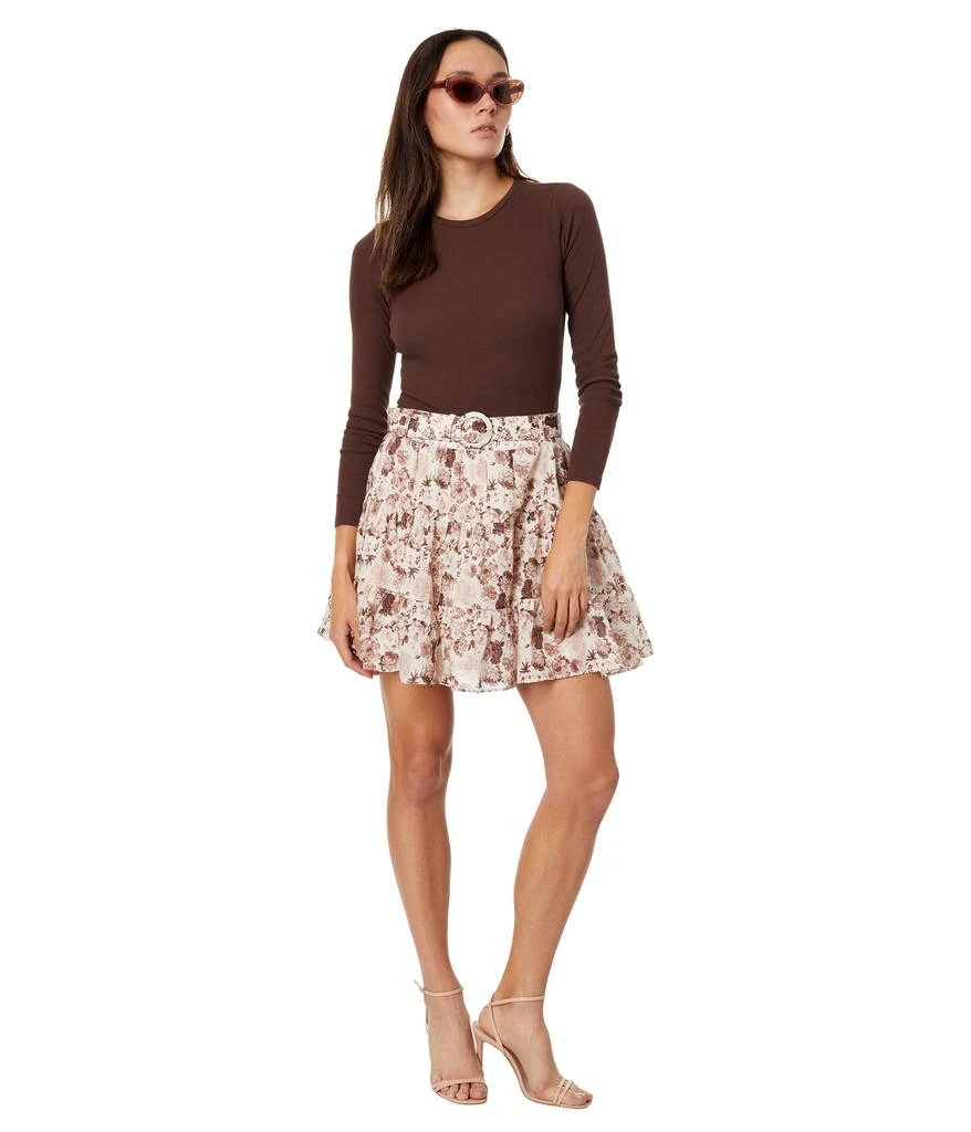 English Factory Printed Linen Tiered Mini Skirt 4