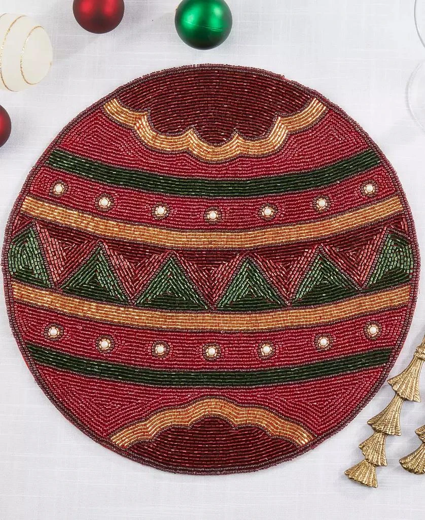 Saro Lifestyle Beaded Ornament Placemat, Set of 4 2