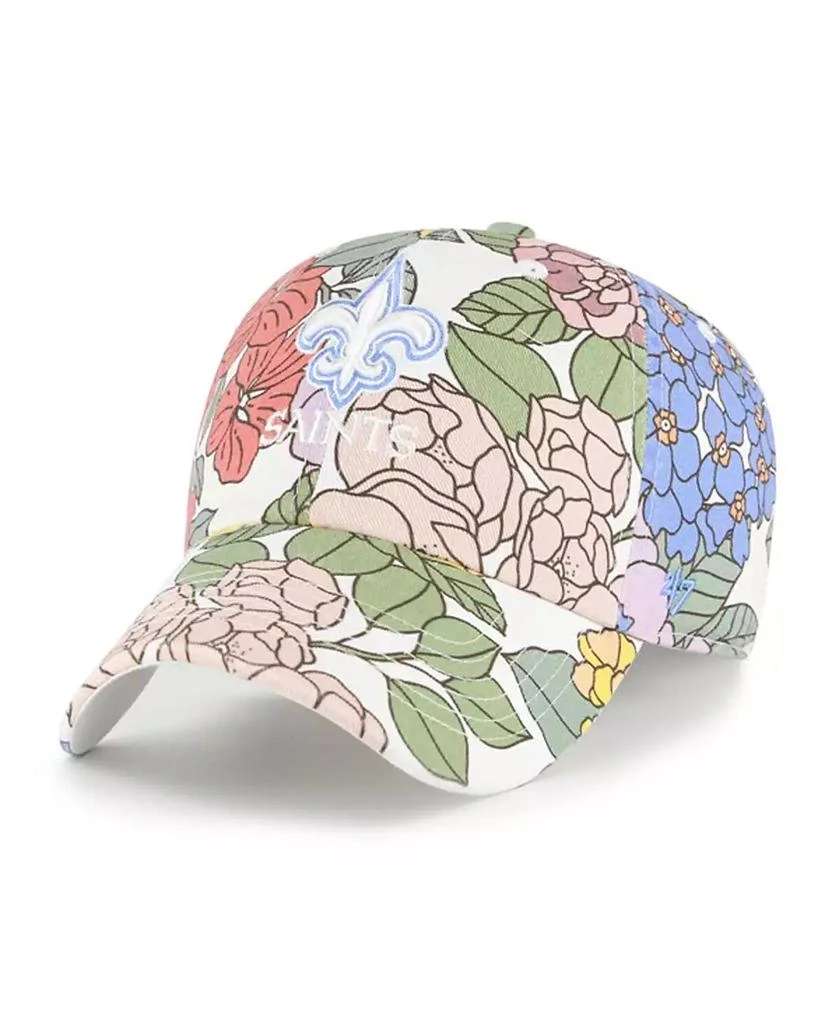 47 Brand Women's White New Orleans Saints Florentina Clean Up Adjustable Hat 1