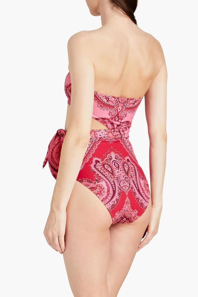 Zimmermann Separates Sculpt cutout paisley-print bandeau swimsuit 3