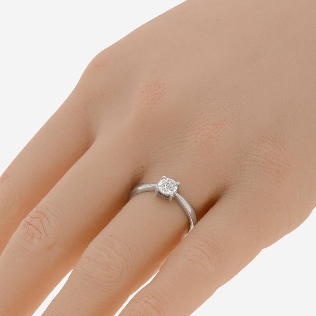Bliss Bliss By Damiani 18K White Gold, Diamond Cluster Ring Sz 6.5 20077824