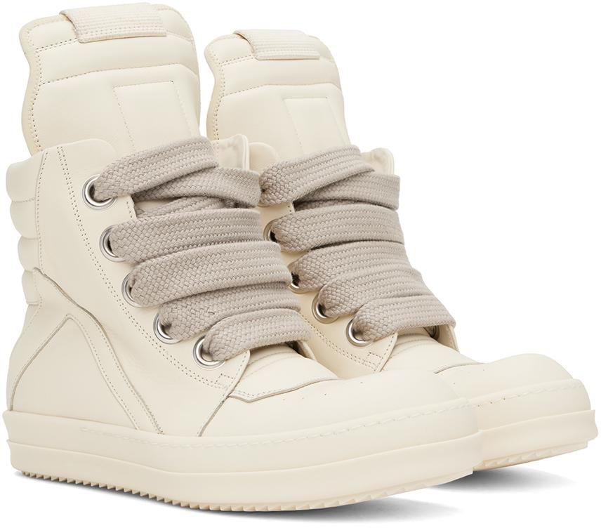 Rick Owens Off-White Jumbo Laced Geobasket Sneakers - Casual
