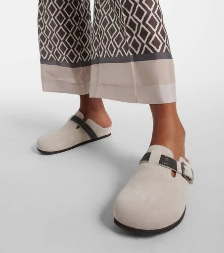 Brunello Cucinelli Monili suede mules 4
