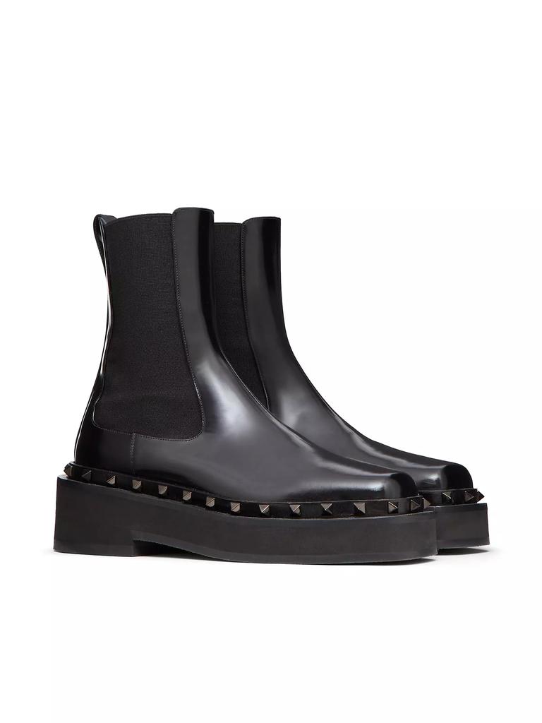 Valentino Garavani M-Way Rockstud Beatle Boots In Calfskin With Tone-On-Tone Studs