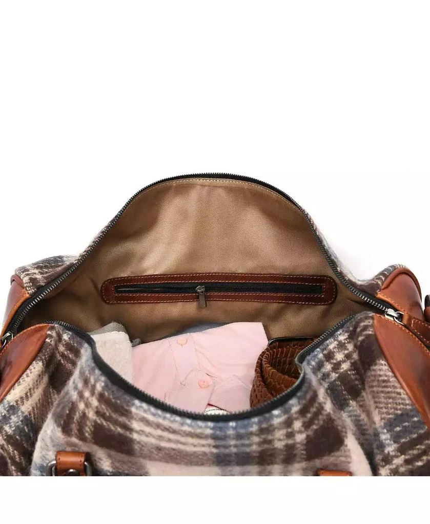 Aaron Leather Goods Quasar Leather Tweed Duffle Bag 2