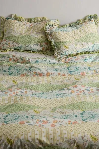 Urban Outfitters Josephine Ruffle Breezy Cotton Percale Duvet Cover 1