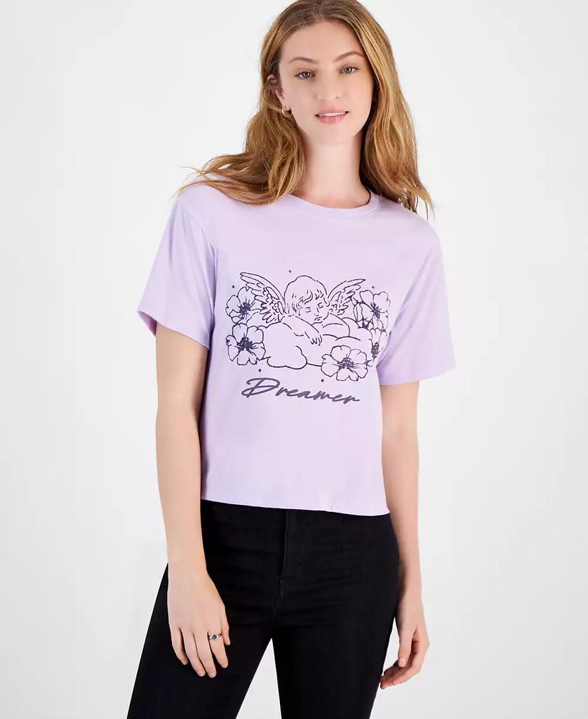 Love Tribe Juniors' Cherub Dreamer Cotton Crewneck Tee