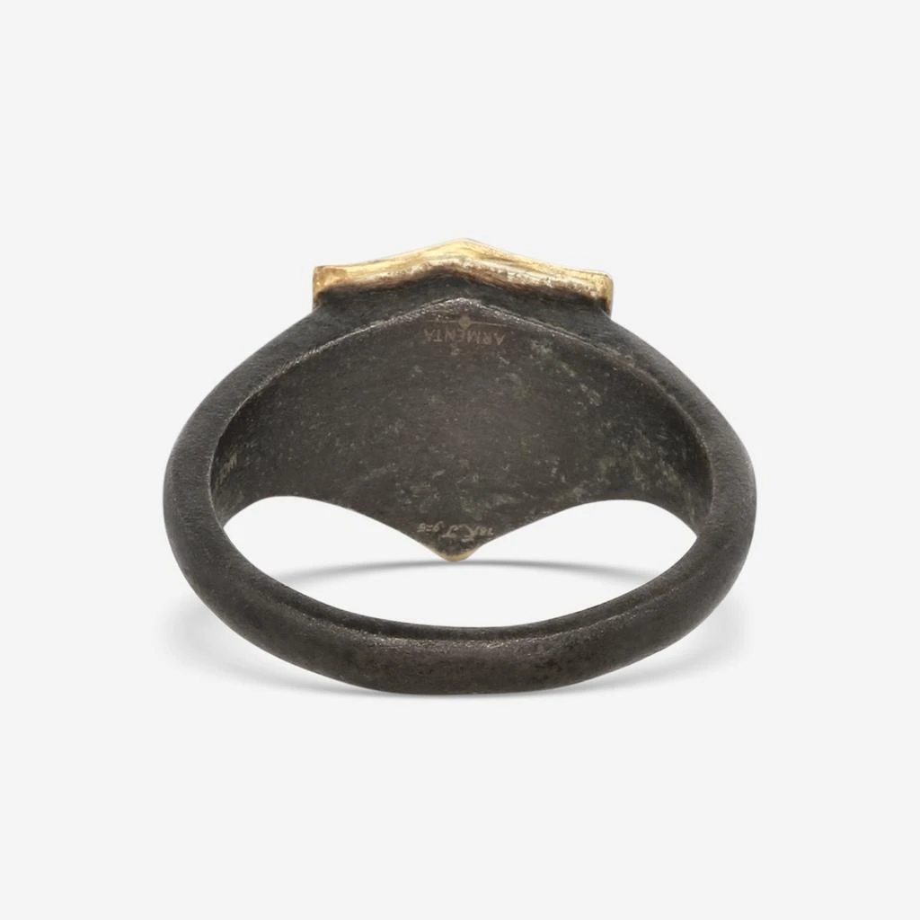 Armenta Armenta Romero 18K Yellow Gold 
Blackened Sterling Silver Signet Ring Sz. 10.5 17981 3
