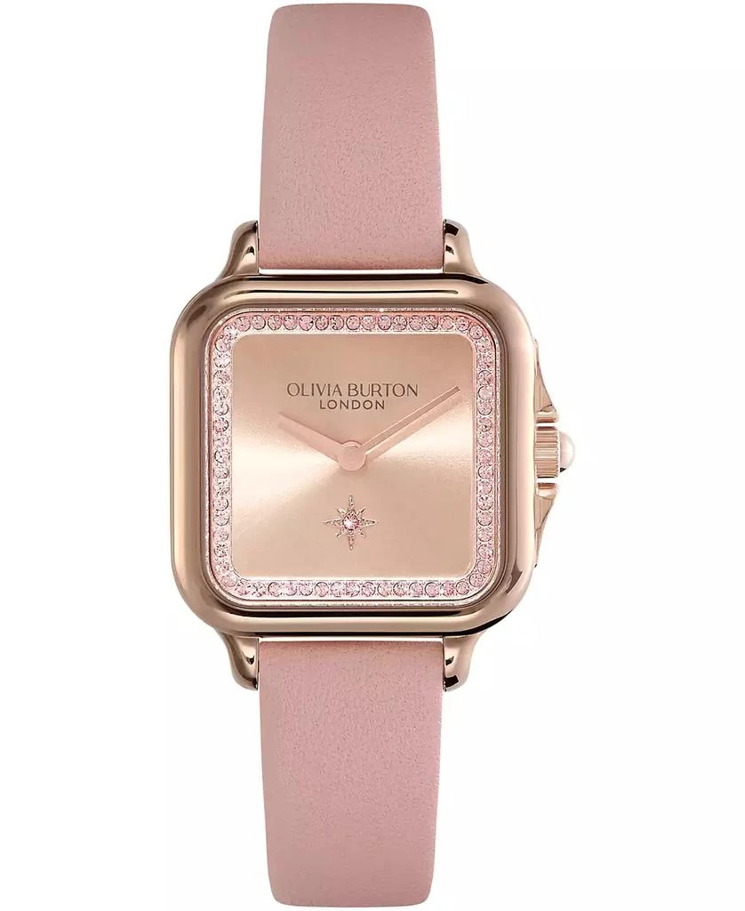 Olivia Burton Women
s Grosvenor Mellow Rose Leather Watch 1