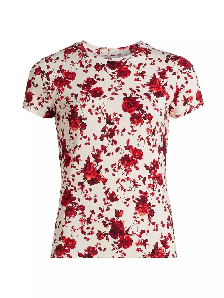 L'Agence Ressi Rose Floral Knit T-Shirt 1