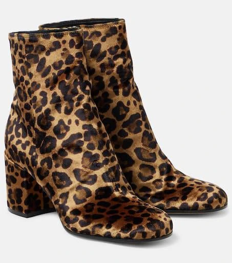 Gianvito Rossi Joelle 70 leopard-print velvet ankle boots 1
