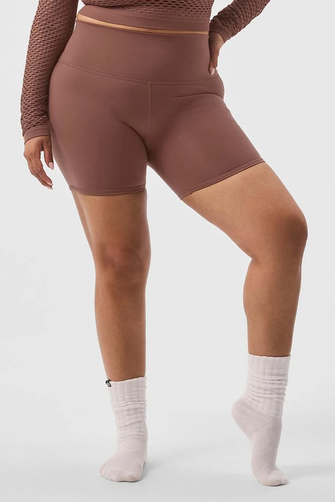 Alo 5" Airbrush High-Waist Biker Short - Chestnut 5