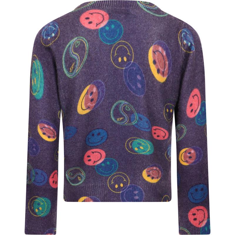 Autumn Cashmere Colorful smiles wool sweater in purple
