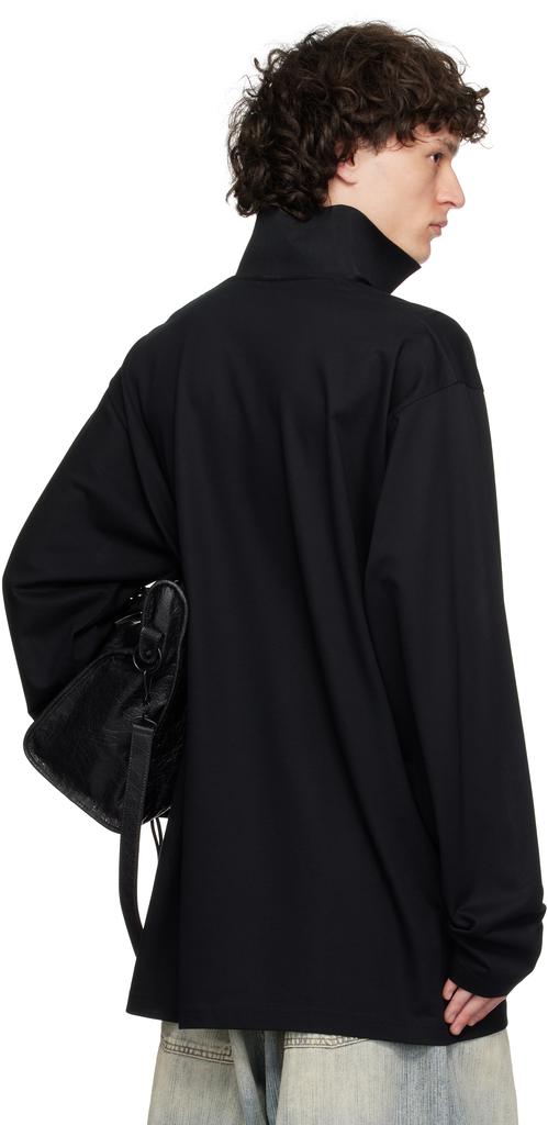 Balenciaga Black BB Classic Long Sleeve Polo - Polo Shirts