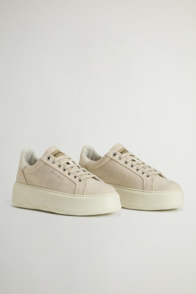 Woolrich Chunky Court Sneakers with Embroidered Logo - Women - Beige