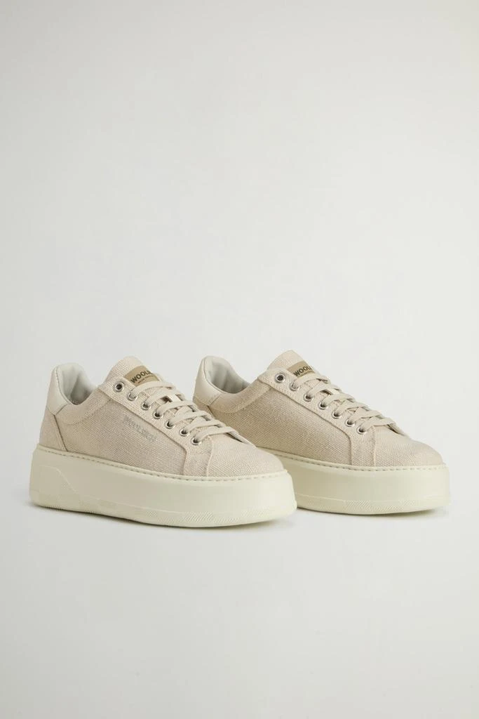 Woolrich Chunky Court Sneakers with Embroidered Logo - Women - Beige 2