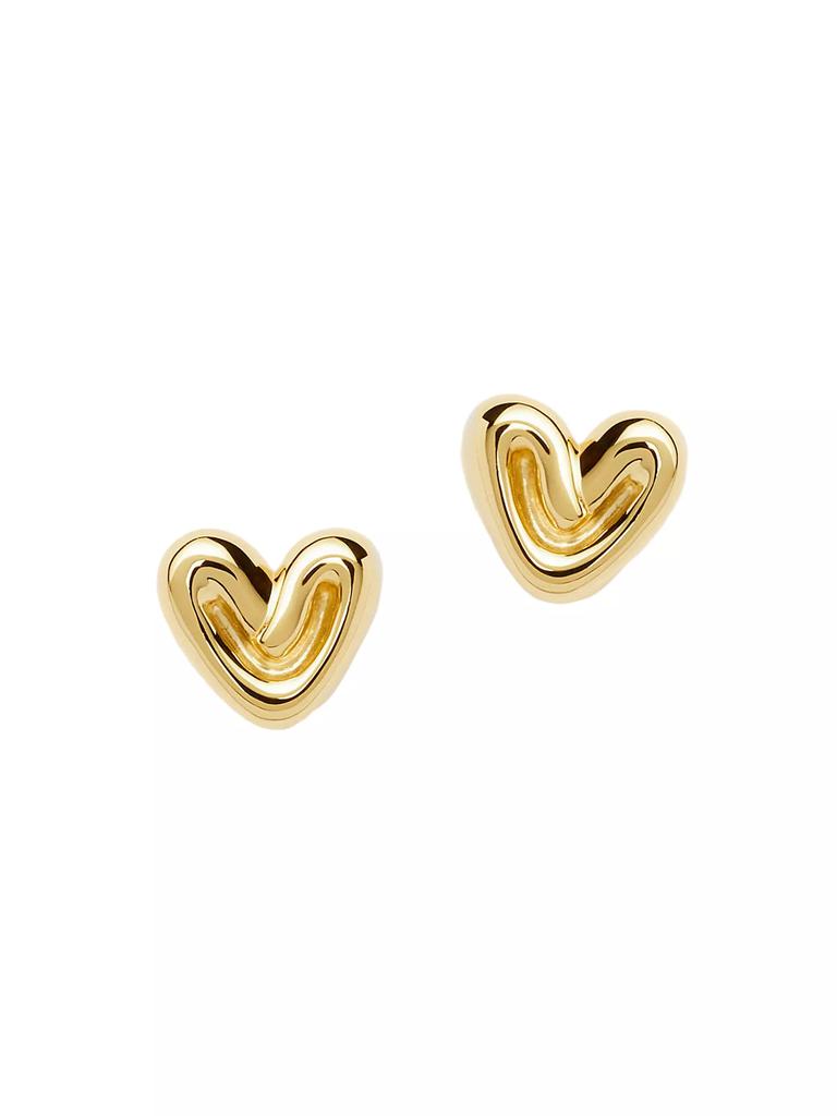 Missoma 18K-Yellow-Gold Vermeil Mini Puffy Heart Stud Earrings