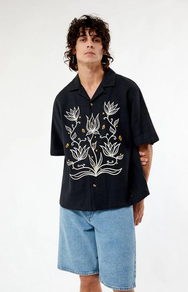 PacSun Provincial Oversized Embroidered Camp Shirt 1