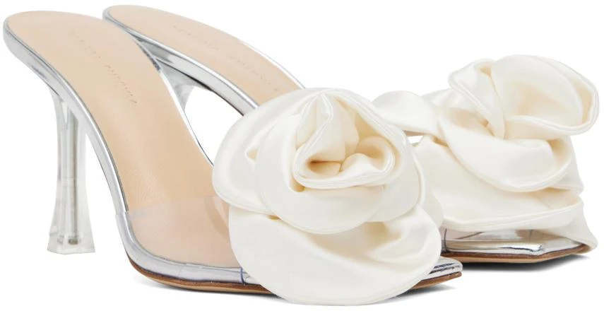 Magda Butrym Transparent 
Off-White Flower Heeled Sandals 4