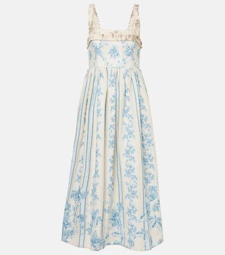 Agua by Agua Bendita Barbara floral linen midi dress 1