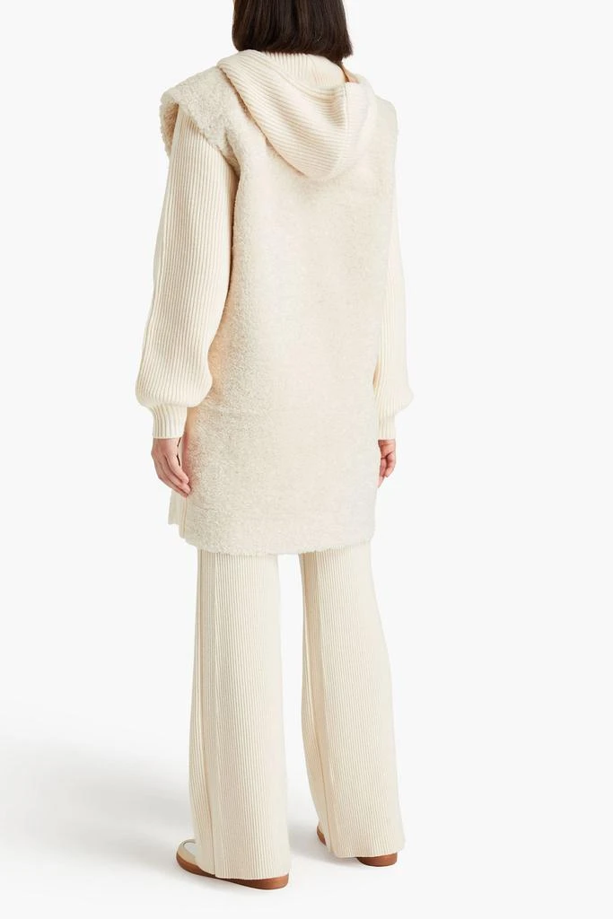 Maje Knit-paneled faux fur coat 3